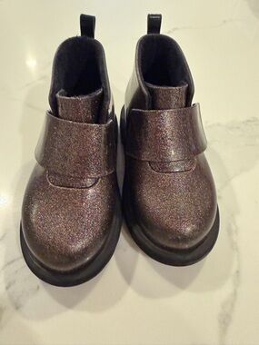 Mini Melissa Sparkle Black Hook-and-Loop Kids Boots
